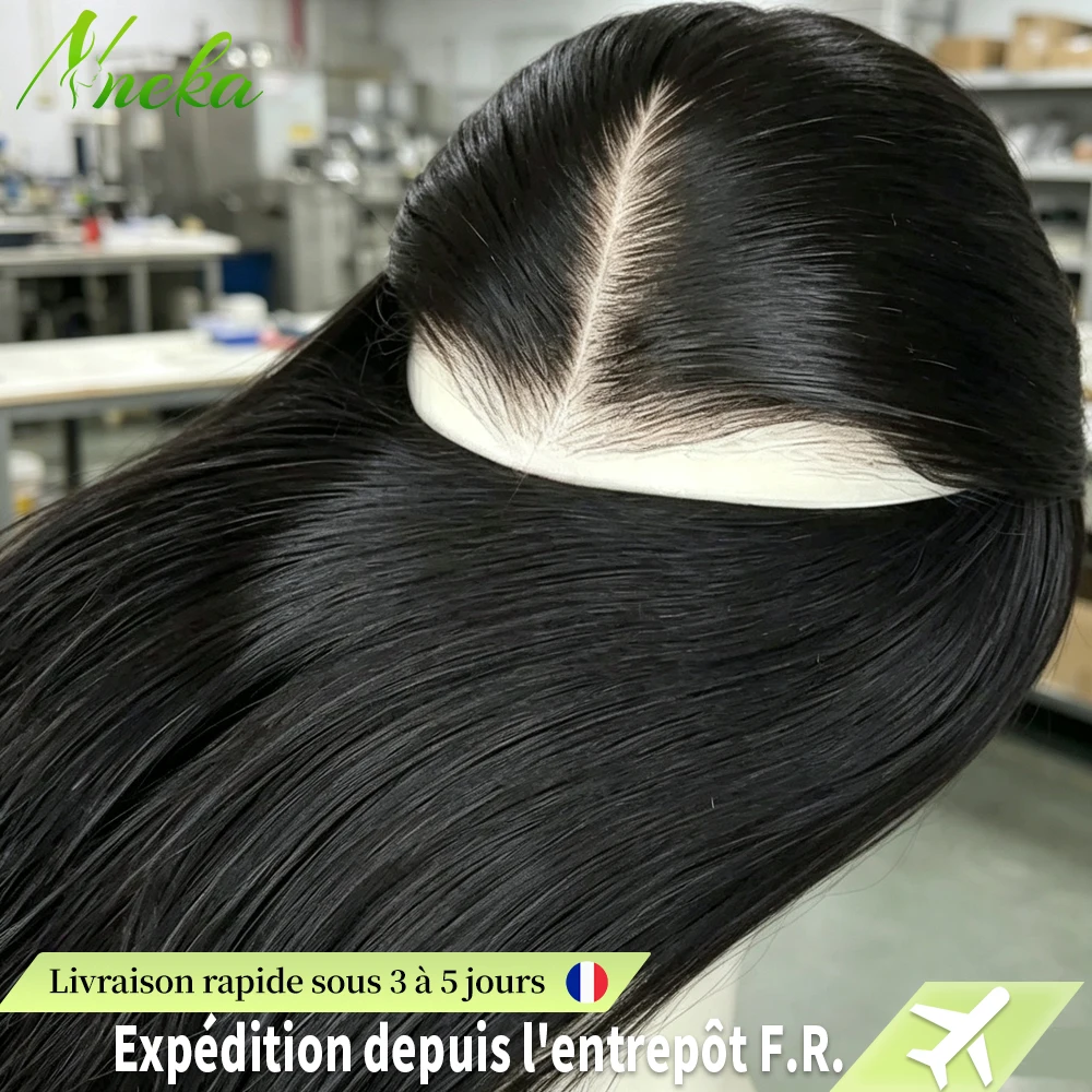 Pelucas de Cabello Humano Negro Natural Sin Pegamento, Listas para Usar, Lacio, 40 Pulgadas, Pre-Cortadas, con Cierre de Encaje HD 4X4 5X5