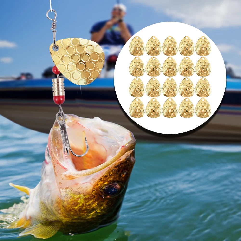 20 pièces bricolage Spinners paillettes bruit métal goutte d'eau paillettes cuillère de pêche Spinner lames pour bricolage leurres de pêche accessoires