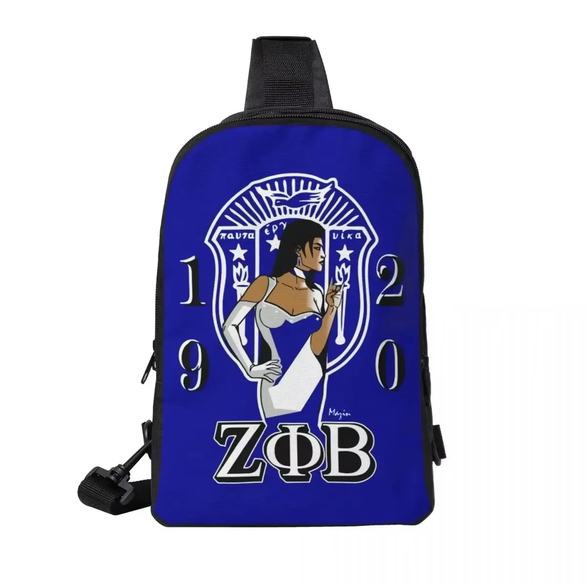 

Zeta Phi Beta ZPB Sorority Crossbody Sling Backpack Shoulder Sling Chest Bag Adjustable Travel Hiking Daypack Outdoor Women Men
