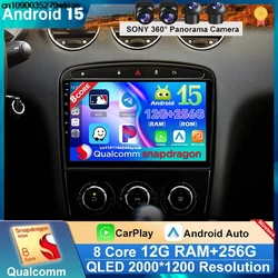 Andoird 15 Car Radio For Peugeot RCZ 308 SW 408 2007 - 2015 Stereo Head Unit DSP QLED BT GPS Wireless Carplay Auto Multimedia