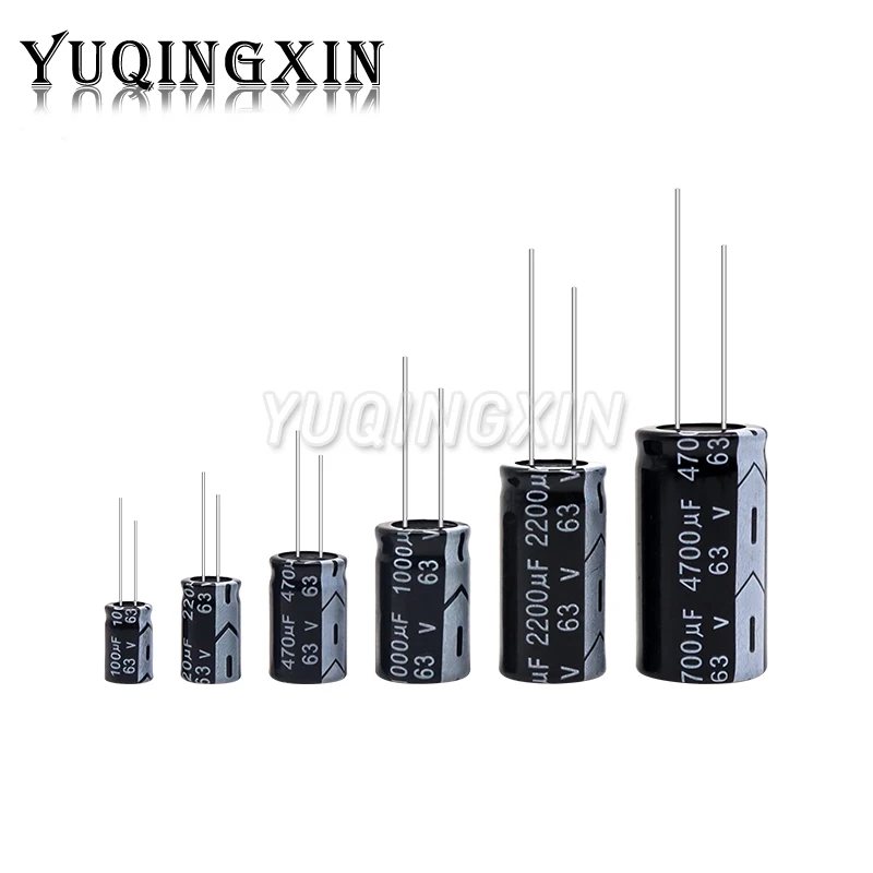 63V Aluminum Electrolytic Capacitor 10UF 22UF 33UF 47UF 100UF 220UF 330UF 470UF 680UF 1000UF 2200UF 3300UF 4700UF