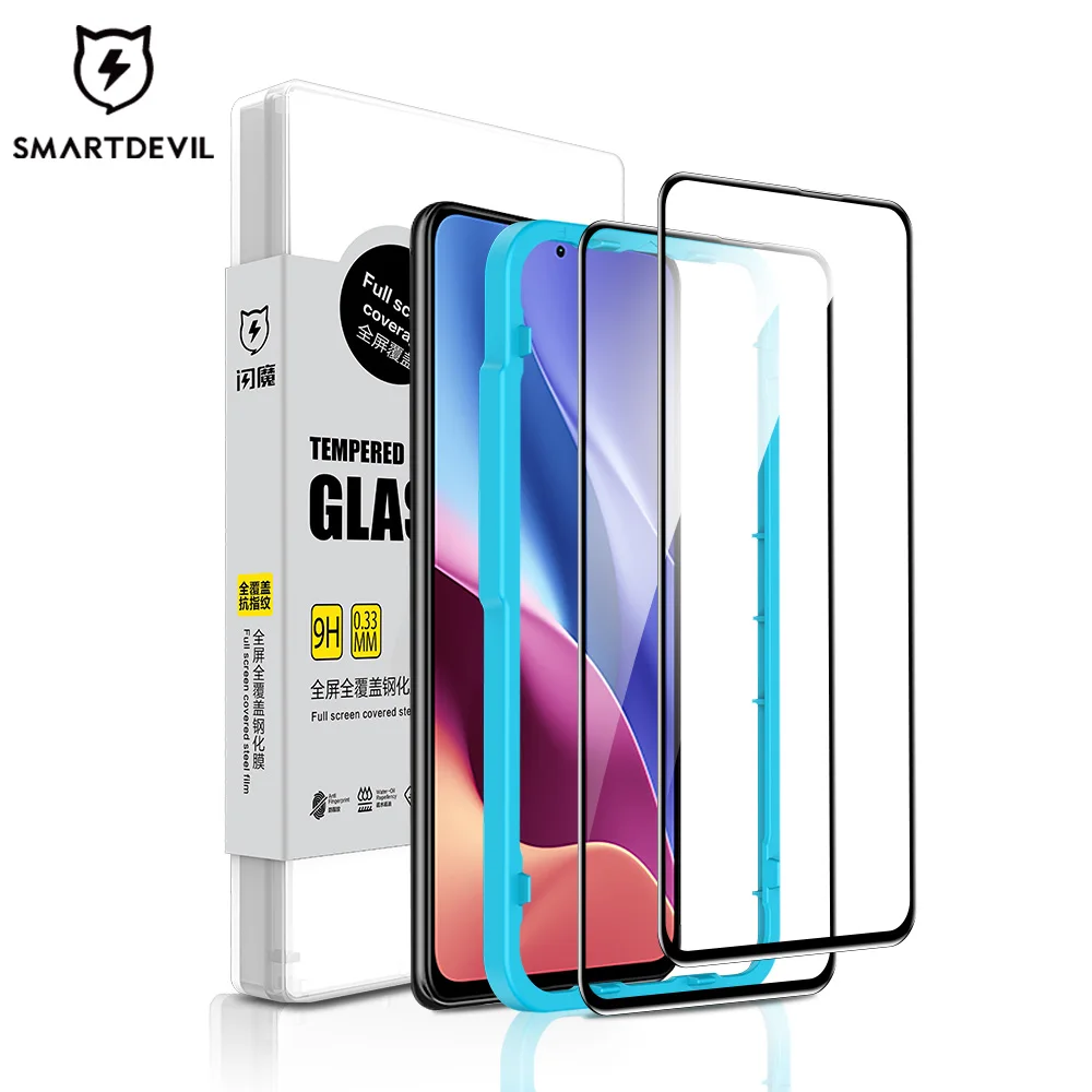 SmartDevil Full Cover Tempered Glass for Redmi Turbo3 Note 12 Turbo Note 13 Pro Screen Protectors for Note 9 10 HD Anti Blue Ray