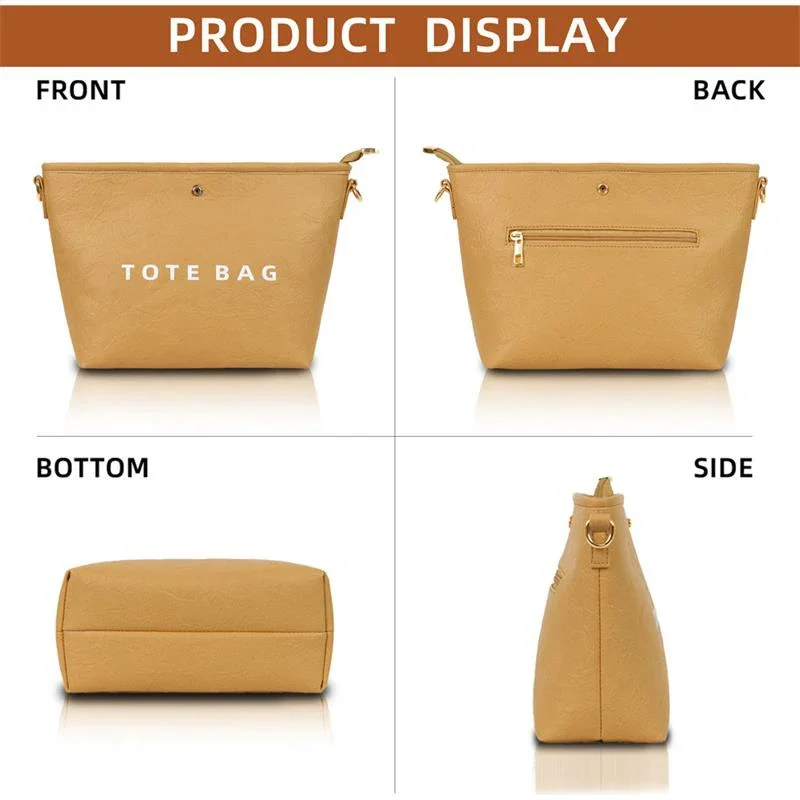 Umhängetasche mit durchsichtiger PVC-Kraftpapieroberfläche, Damen-Briefhandtasche mit Griff oben, wasserdichte Umhängetasche mit großem Fassungsvermögen – Detail 6
