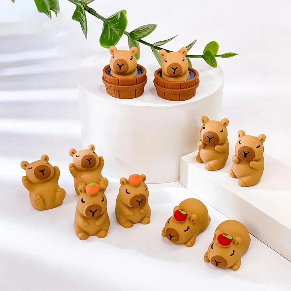 3D Capybara Figurines Capybara Party Favors Cute Animal DIY Ornament Supplies for Kids Capybara Home Decoration Ornament