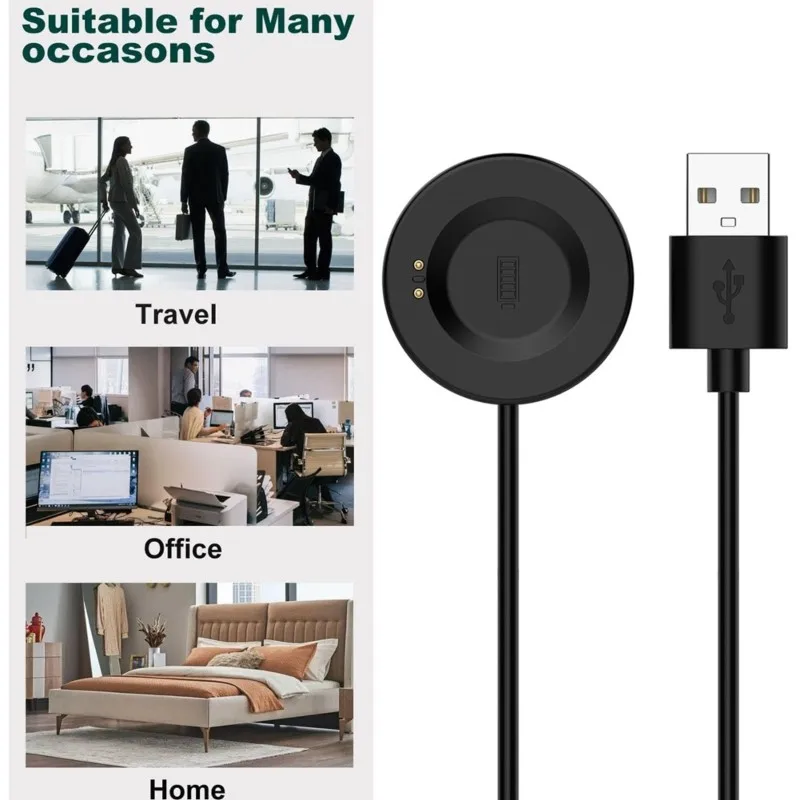 DT23 Magnetic Charging Cable for iTECH Fusion 2/3 Smart Watch, 100cm Durable Plastic Wristband Replacement