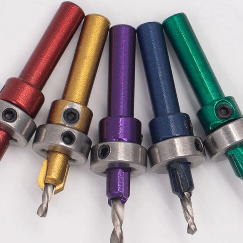 5 ชิ้น Countersink เจาะ Bit สำหรับไม้ Quick เปลี่ยน Chamfered ปรับ เจาะ