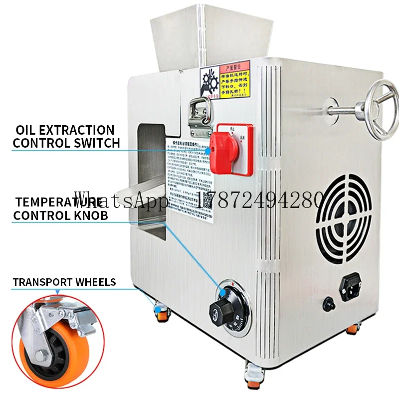 Stainless Steel QX-FD3061 1500W Cold/Hot Fully Automatic Smart Oil Press Peanut Sesame Flaxseed Extractor