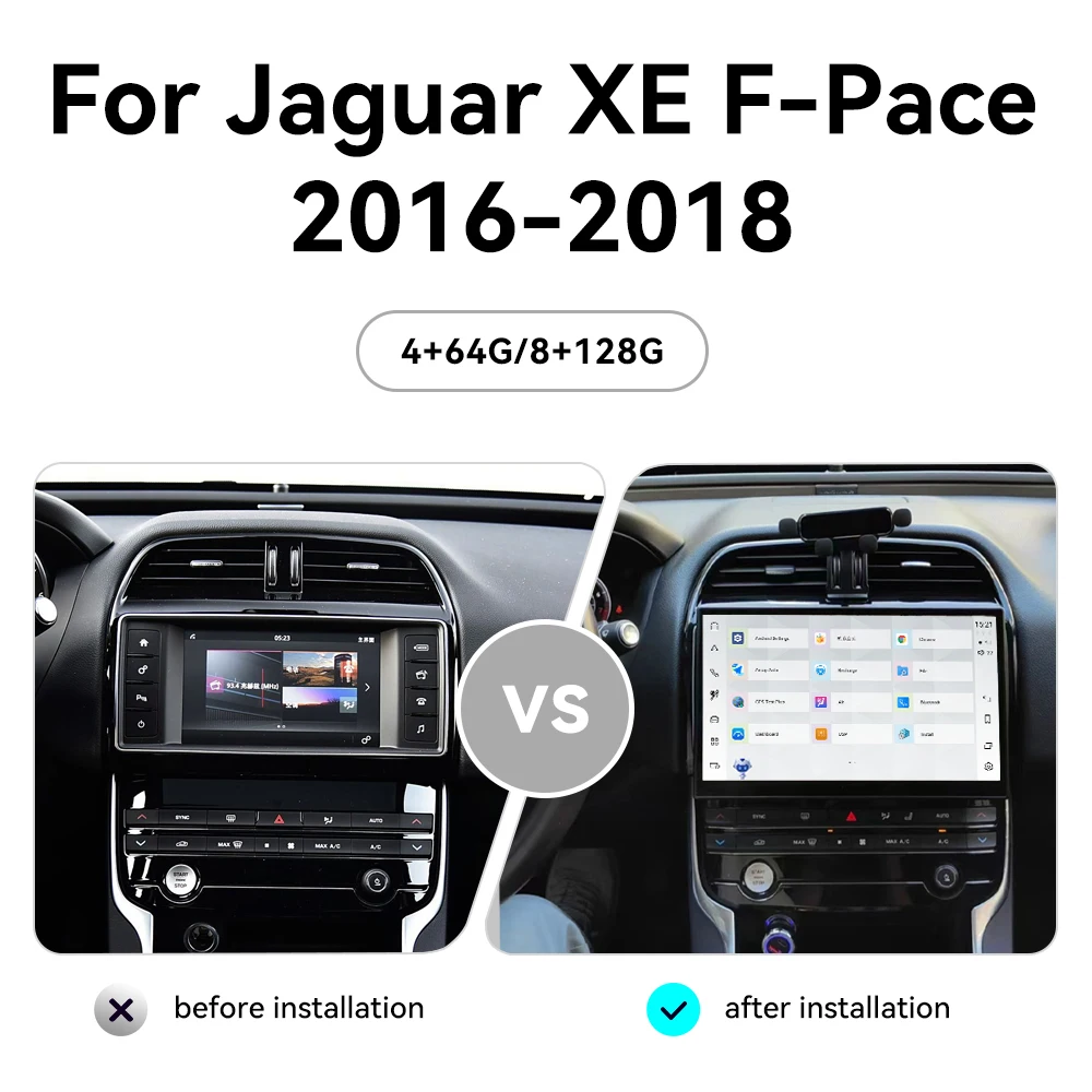 Android 13 Carplay For Jaguar XE F-Pace 2016-2018 Car Radio Tesla Carplay Car GPS Navigation Auto Head unit Multimedia Player