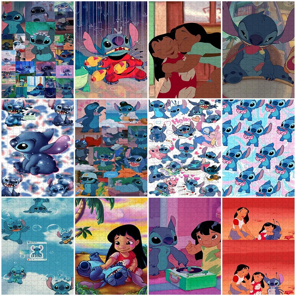 

Disney Animation Lilo & Stitch Puzzles for Adults 1000 Piece Jigsaw Puzzle Cartoon Anime Game Education Diy Toys Kids Room Decor