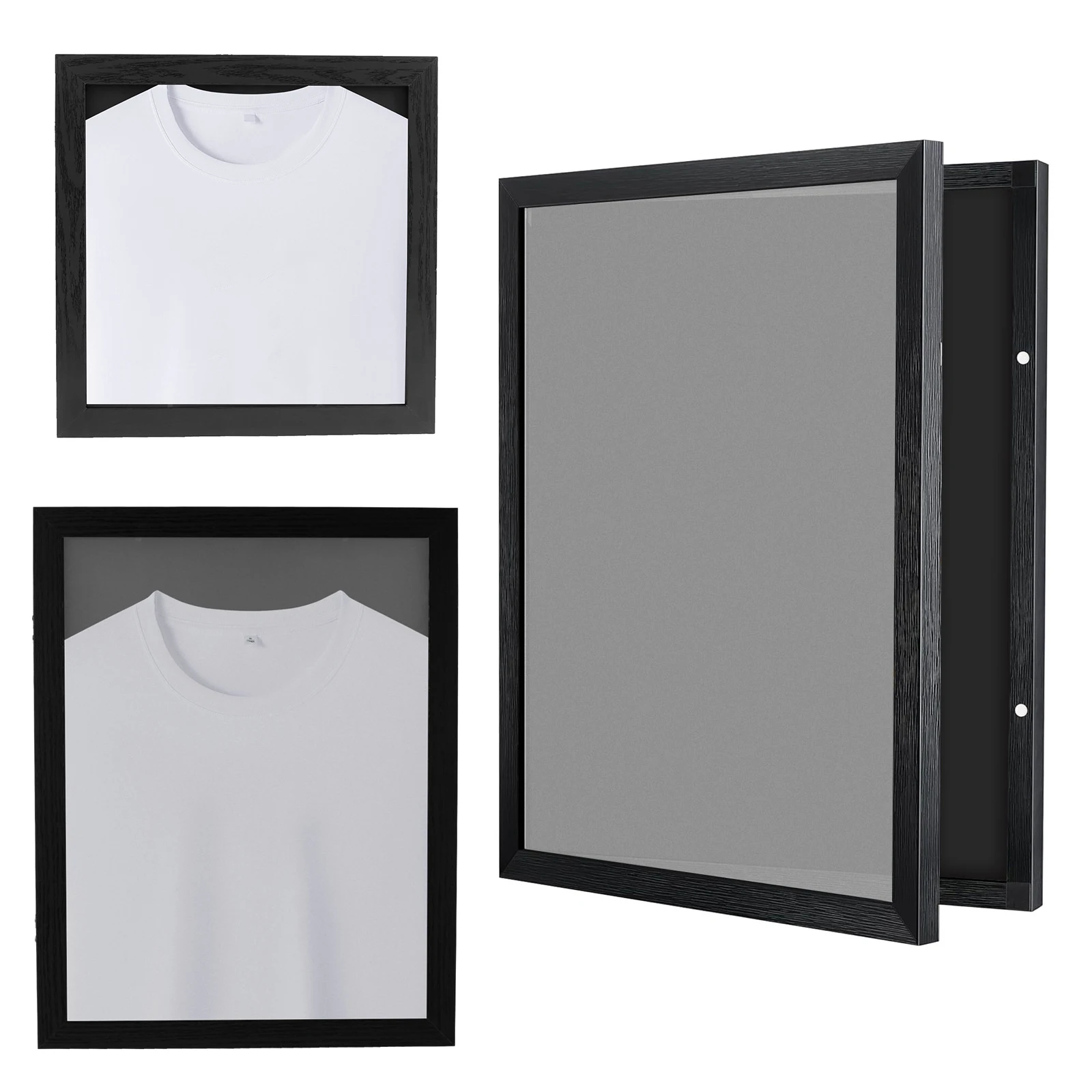 Wood T Shirt Display Frame Wall Mounted Jerseys Storage Box 13x13inch Multifunctional Shadow Box Frame for Jerseys Memorabilia