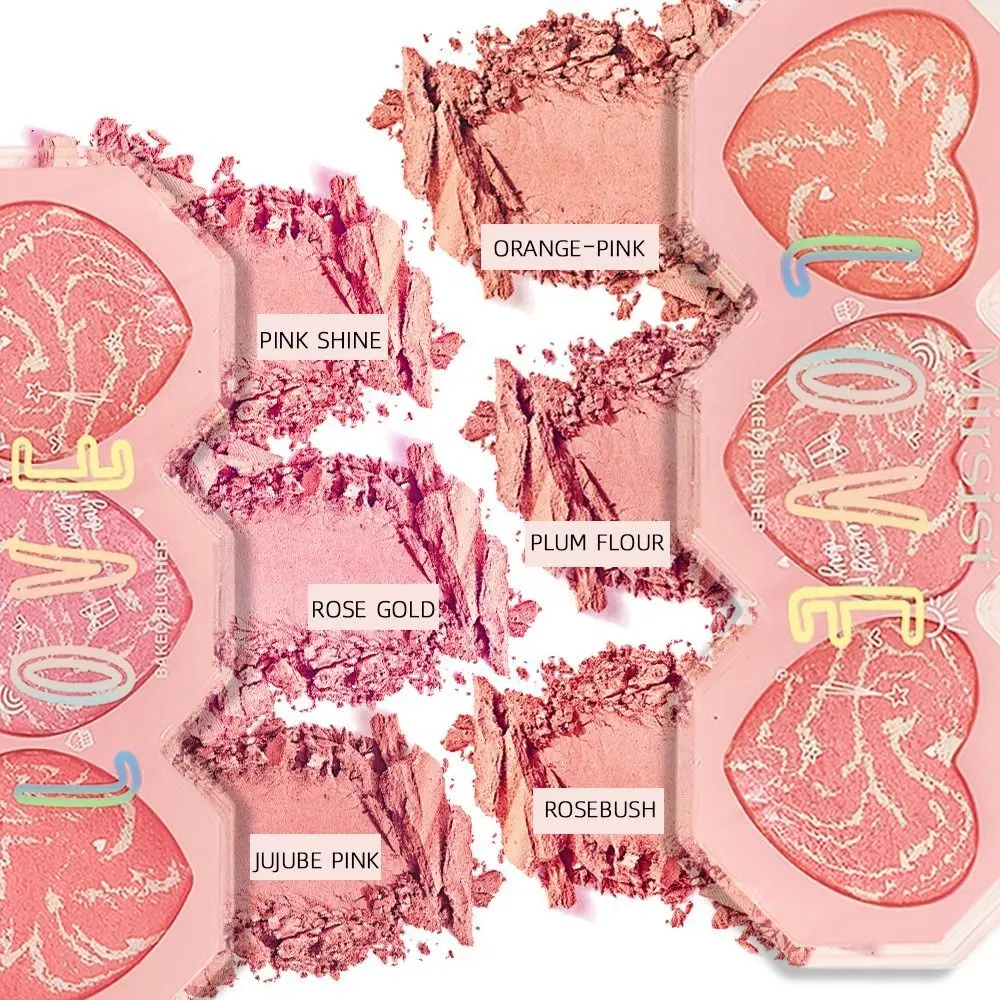 새로운 3가지 색상 페이스 블러셔 내추럴 롱래스팅 블러쉬 팔레트 쉬머 글리터 방수 아이섀도우 여성용
