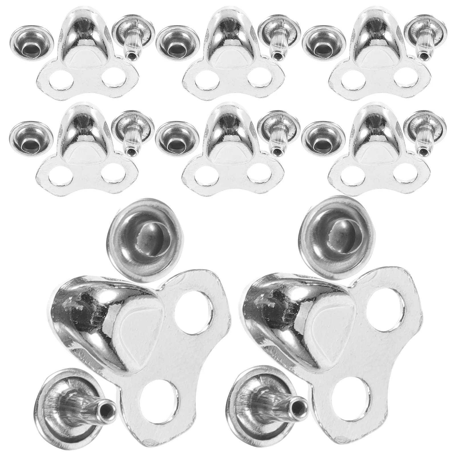 

30pcs Climbing Shoe Lace Buckle 20mm Silver Boot Hooks Lightweight Portable Repair Decorative Supplies Alloy Iron Shoelace