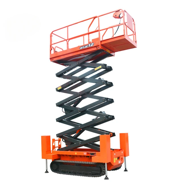 10M Electric Motor 300KG Electric Track Crawler Scissor Lift Man Lift Tracked Scissor Lift