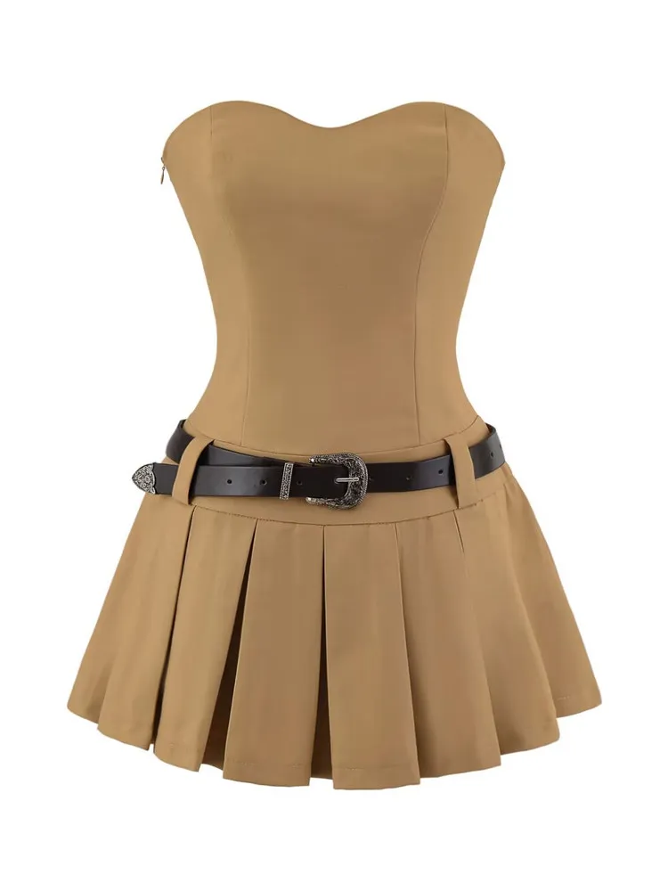 American Retro Spicy Girl Sle Tube Dr Dames Zomer Nieuwe College Sle Taille Cinching Afslankende ort Rok