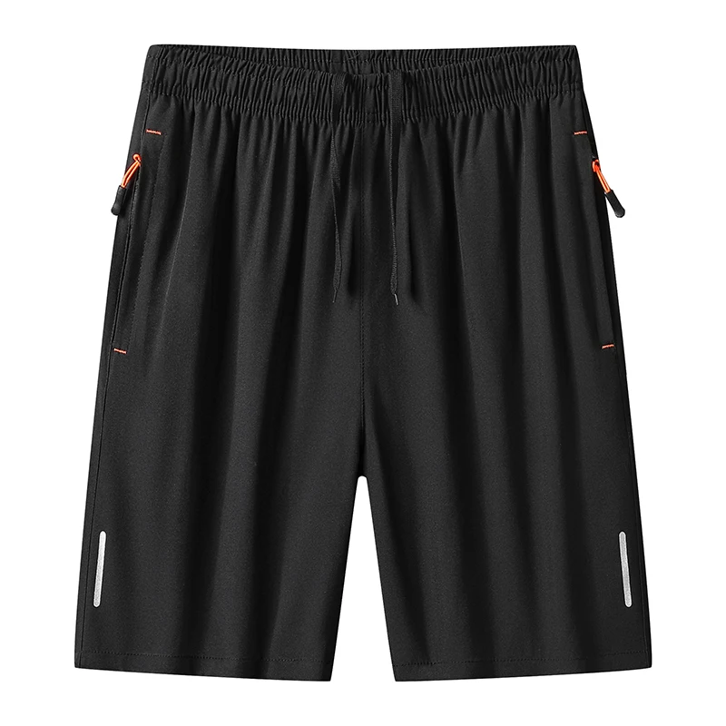

Ice Silk Elastic Waist Polyester Breathable Loose Sports Short Single Piece Bottom Men Cool Comfy Basketball Beach Shorts