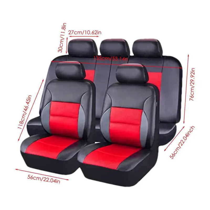 Car Seat Covers Pu Leather Seats Cover Universal Full Set Seat Cushion Cover Easy To Install Car Cushion Protector For SUV Truck