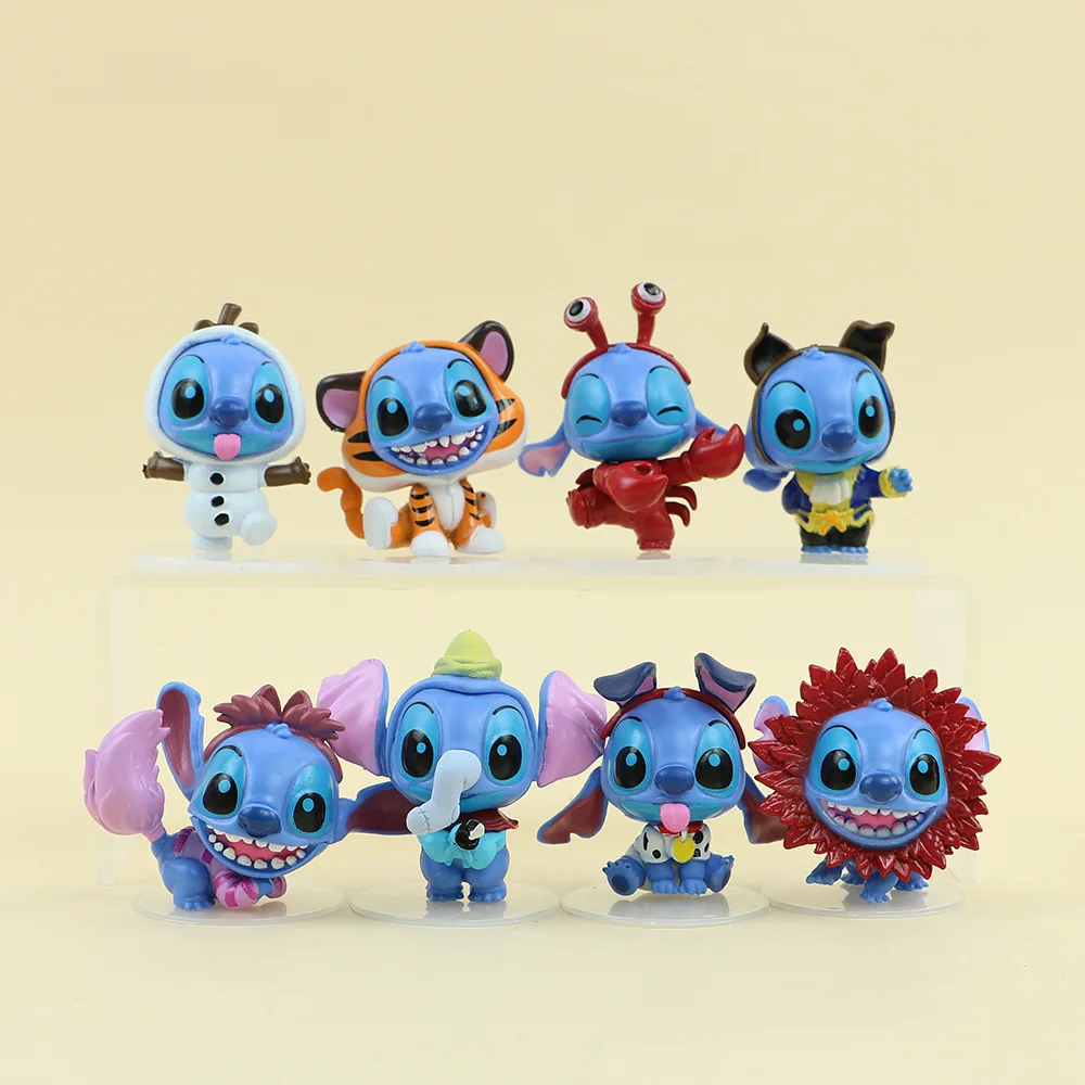 

8 pcs/set Stitch Action Figure 100th Anniversary Edition Cute Cartoon Doll Collection PVC Model Toys