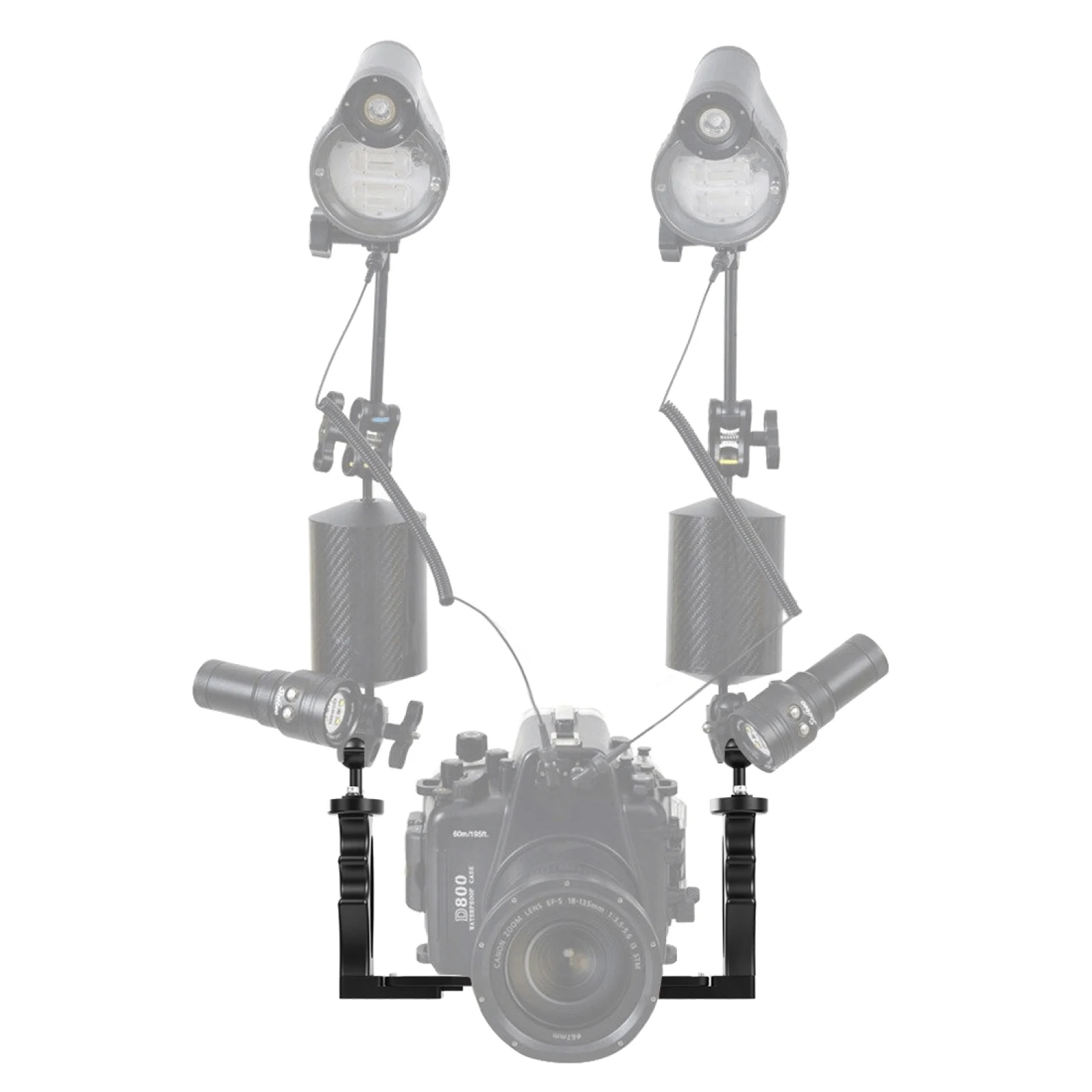 PULUZ Maniglia Vassoio Stabilizzatore in Lega di Alluminio Rig per Custodia per Fotocamera Subacquea Supporto per Vassoio Subacqueo per Smartphone