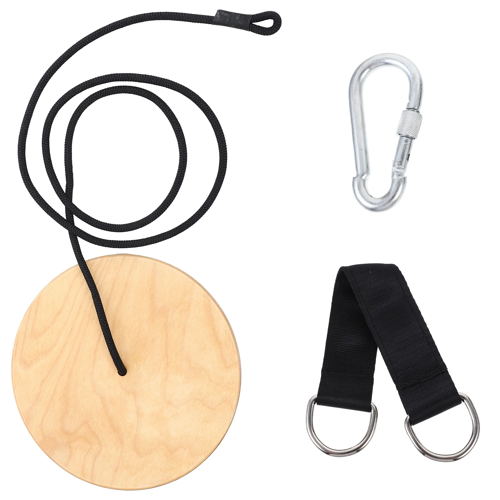 Columpio de disco de madera para niños, asiento de columpio grueso de alta resistencia con soporte de carga para exteriores, diseño curvo resistente