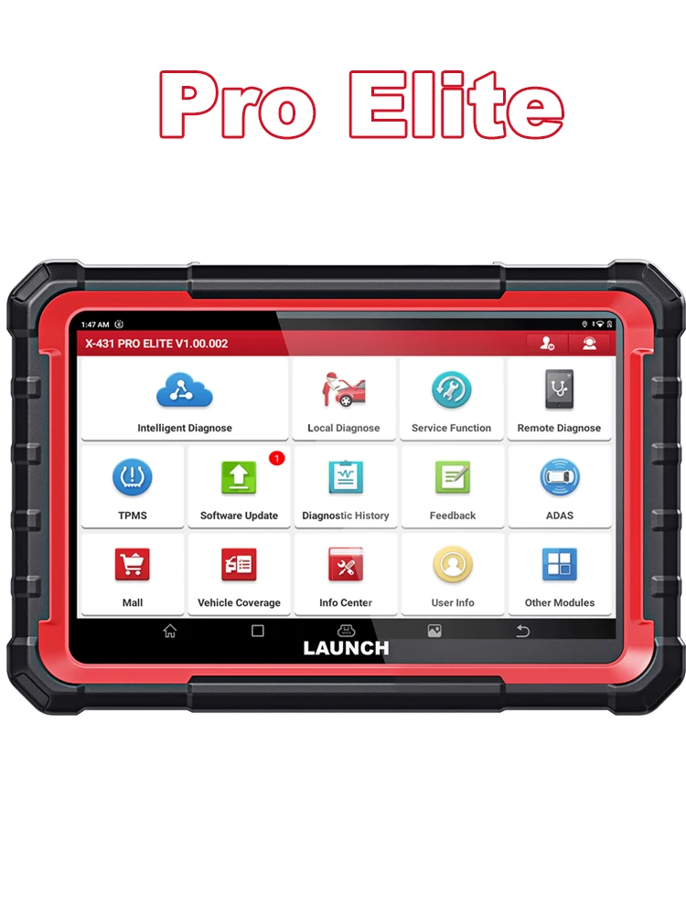 Launch X431 Scanner PRO Elite Bidirektionales Diagnosegerät, ECU-Codierung 38+ Dienste, All-in-One Vollsystem-Diagnosegerät, Unterstützt CANFD & DoIP, FCA AutoAuth, V.A.G Guided, 2 Jahre Kostenlose
