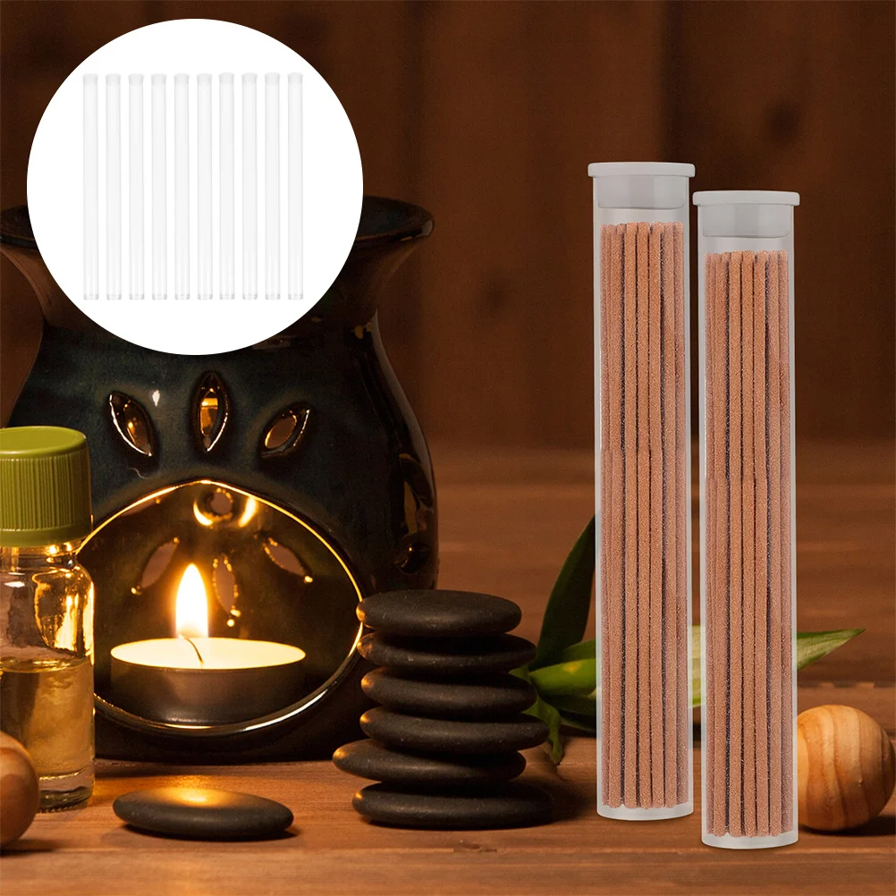 

10Pcs Transparent Incense Storage Tube Acrylic Clear Stick Container Home Travel Incense Stick Holder Case