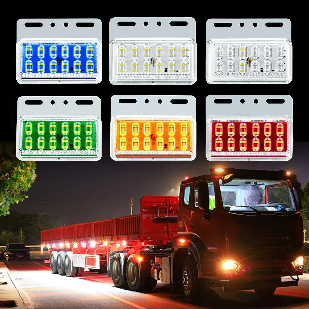 

12D 24V LED Side Lights High-Brightness Truck Trailer Width Indicator Lights Waterproof Wheel Tire Marker Lamps Vehicle Safety