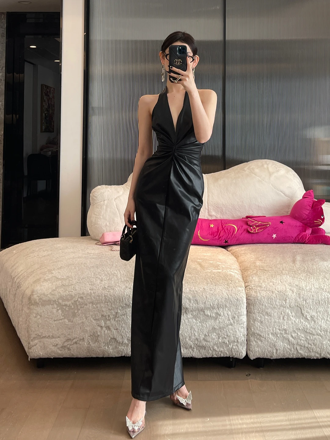 

Faionable Deep V Ne Dr Женское платье для похудения с высокой талией Асимметричный подол Pure Desire Висит Ne Дизайн Полиэстер...