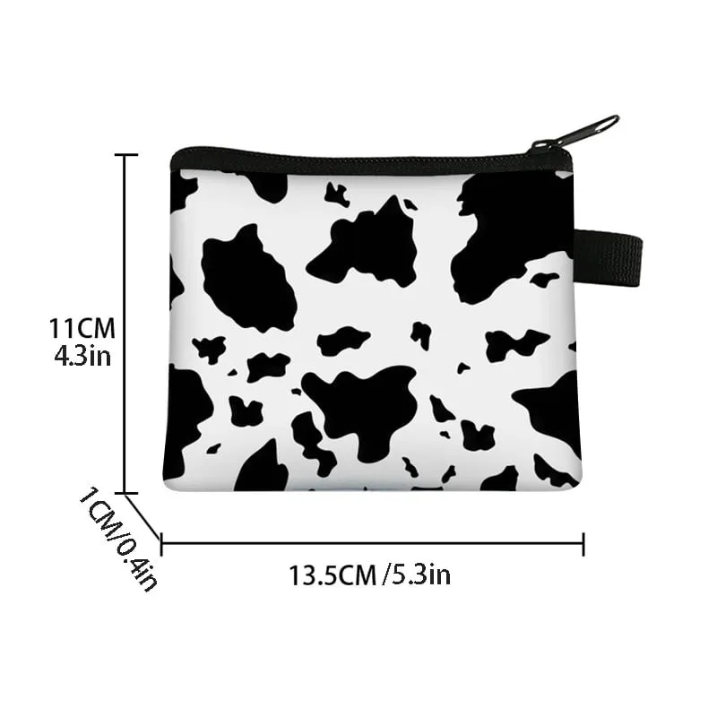 Cow Color Coin Purse Cute Purse for Boy/Girls Best Gifts 2D Flat Cartoon  for Children Storage Bag Coin Walle