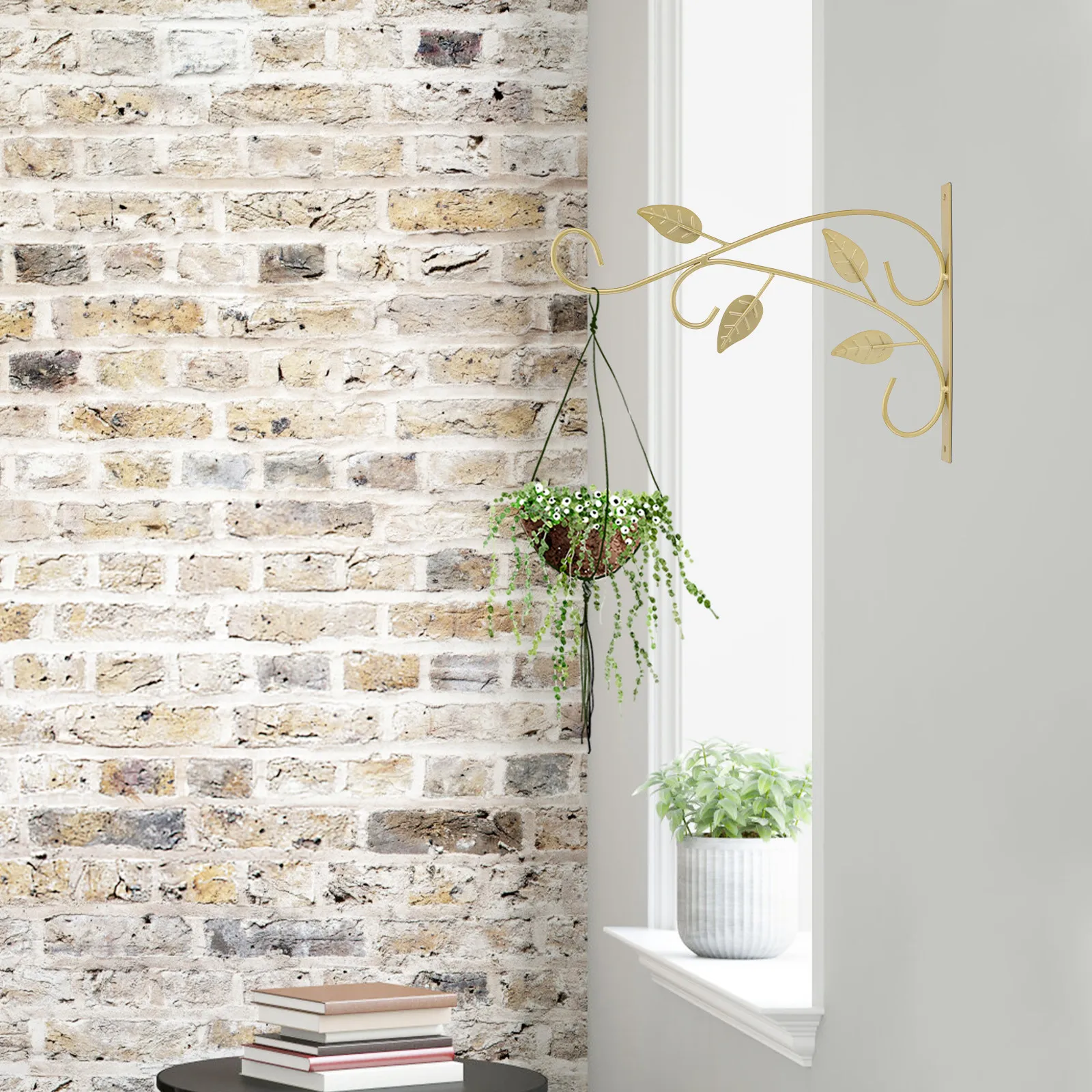 1Pcs Sturdy Wrought Iron Wall Hanging Flowerpot Frame Decorative Plant Rack for Balcony Garden Interior Heavy Load Bearing