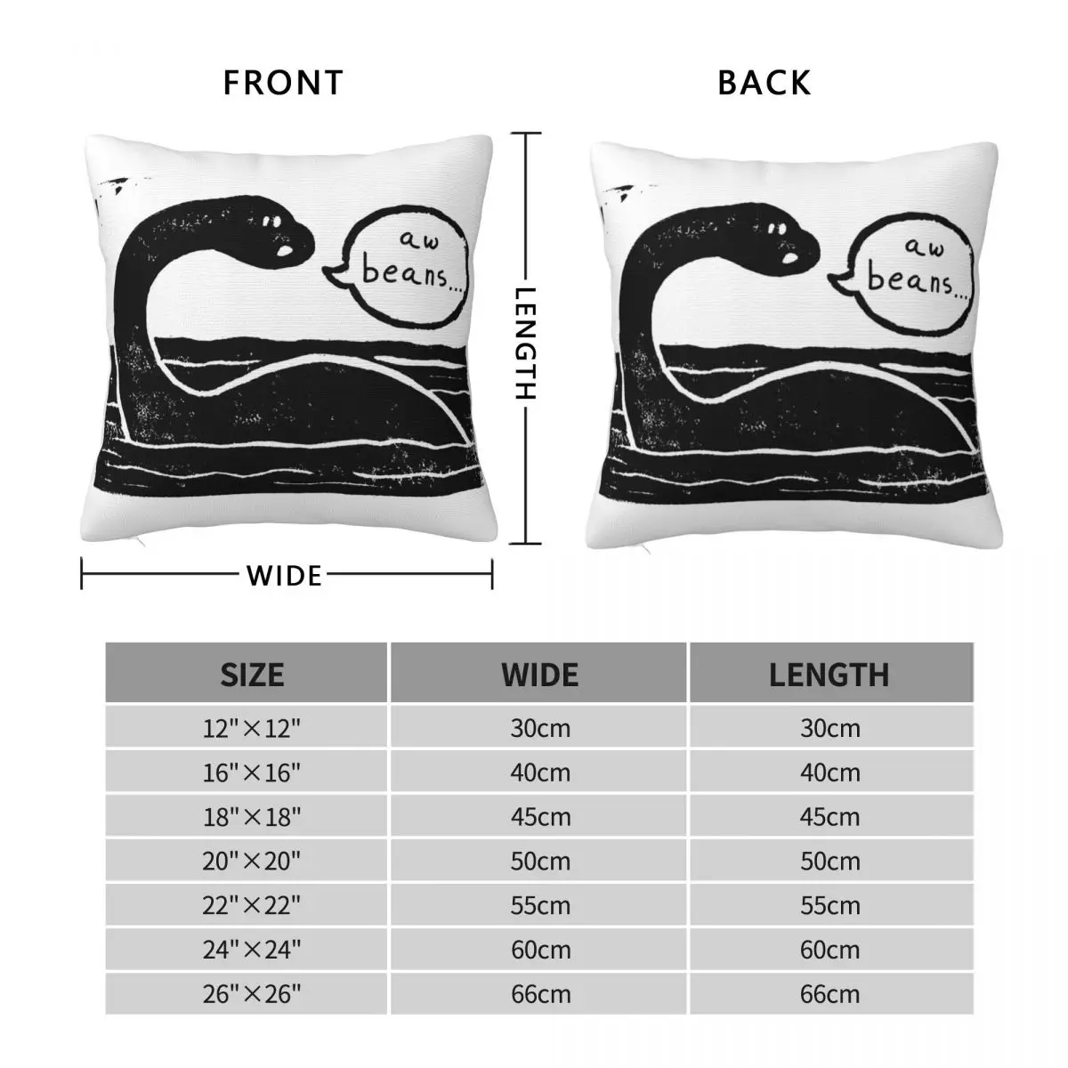 Aw Beans Nessie Speech Bubble Pillowcase Polyester Linen Velvet Printed Zip Decor Pillow Case Sofa Seater Cushion Cover 18