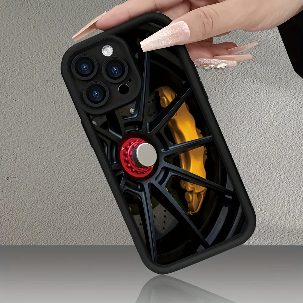 

Cool Car Wheel Pattern Phone Case for iPhone 17, 16, 15, 14, 13, 12, 11 Pro/Max/Plus with Drop & Shockproof Back Cover