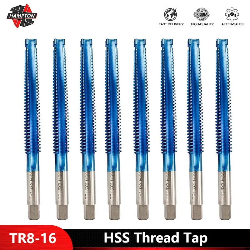 

HSS Thread Tap TR8/10/12/14/16 Spiral Screw Thread Tap Drill Bit Nano Blue Left/Right Hand Machine Tap