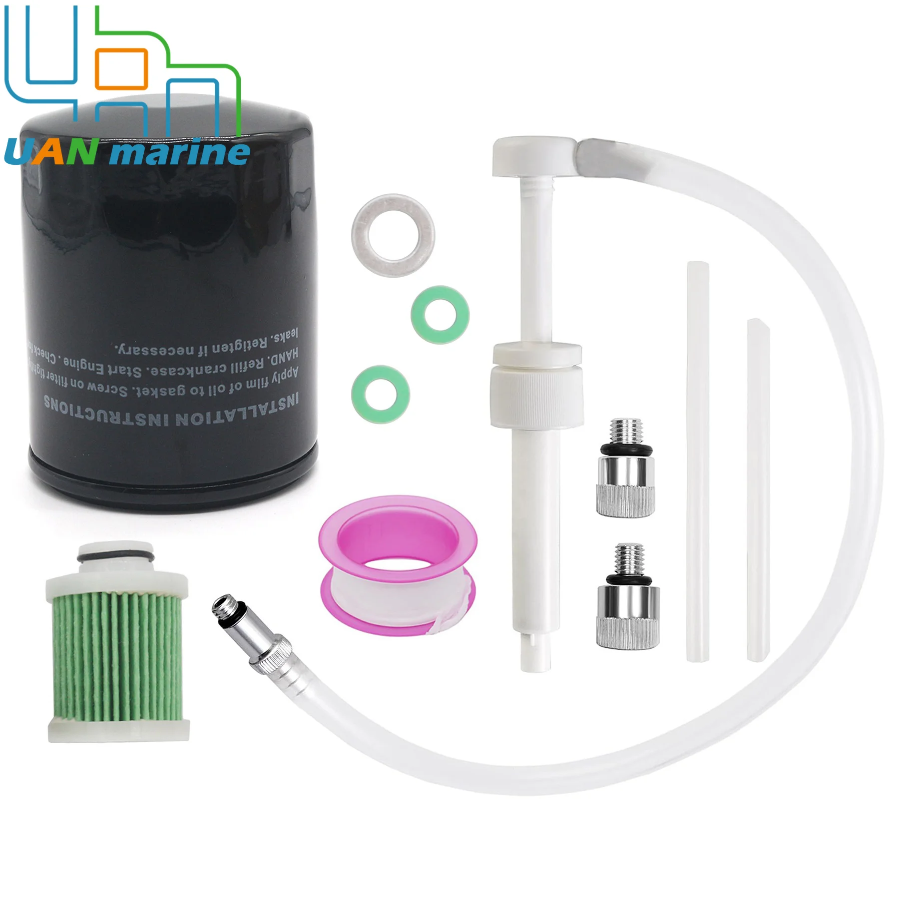 Outboard Oil Change Service Kit Fits for Suzuki DF 150 175 200 Motors Oil Filter & Fuel Filter W/ Gasket 16510-93J00 15412-92J01