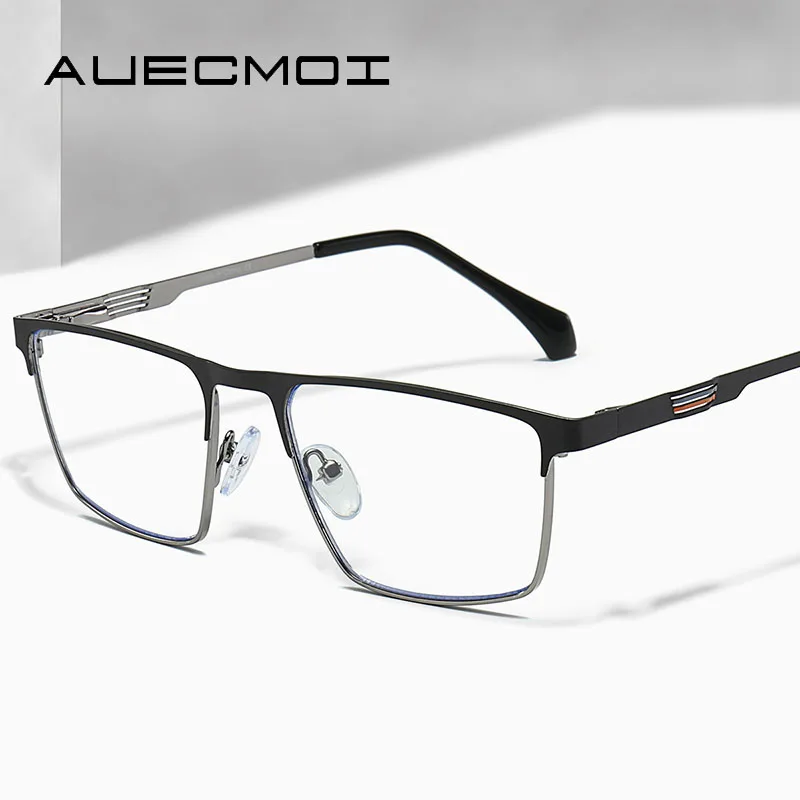 

AUECMOI DESIGN квадратные очки мужские простые деловые очки близорукость оптическая оправа для очков по рецепту