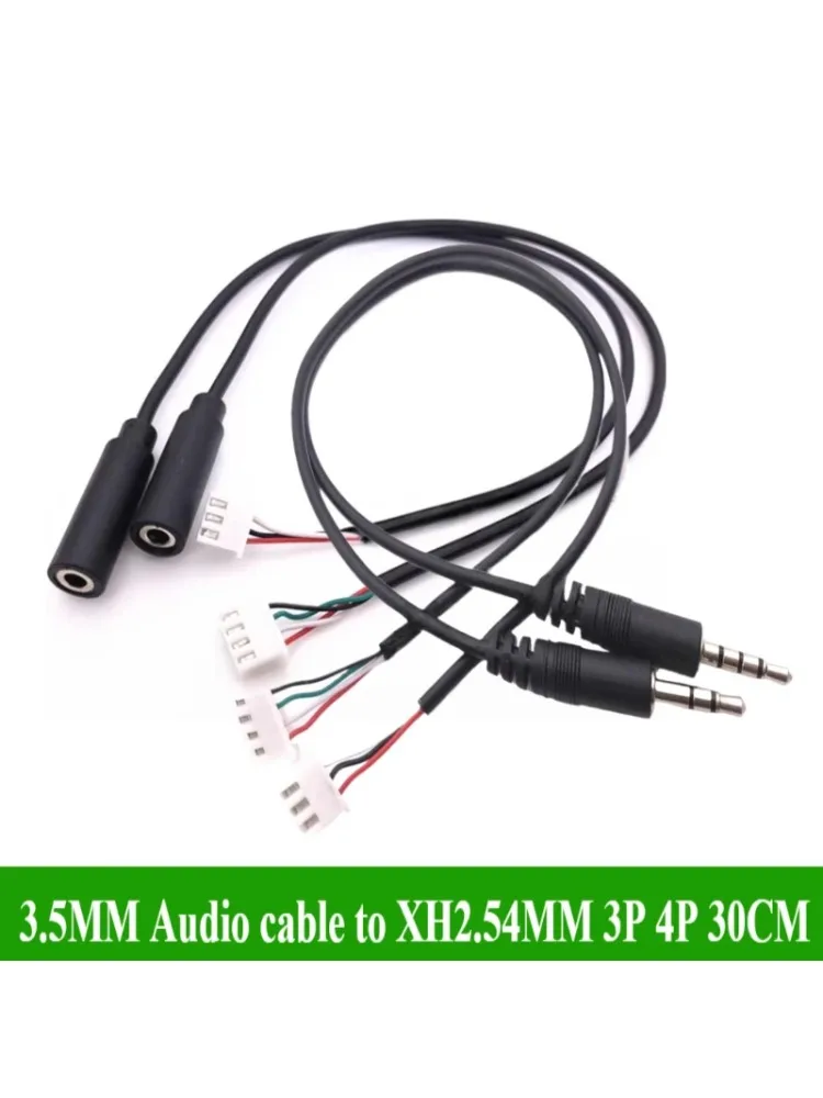 Câble audio mâle et femelle 3.5mm, 1/5/10/50 pièces/lot, pour PH2.0-3P 4P, sortie de haut-parleur pour casque, câble de test, entrée JST 2.0mm, pas 30CM