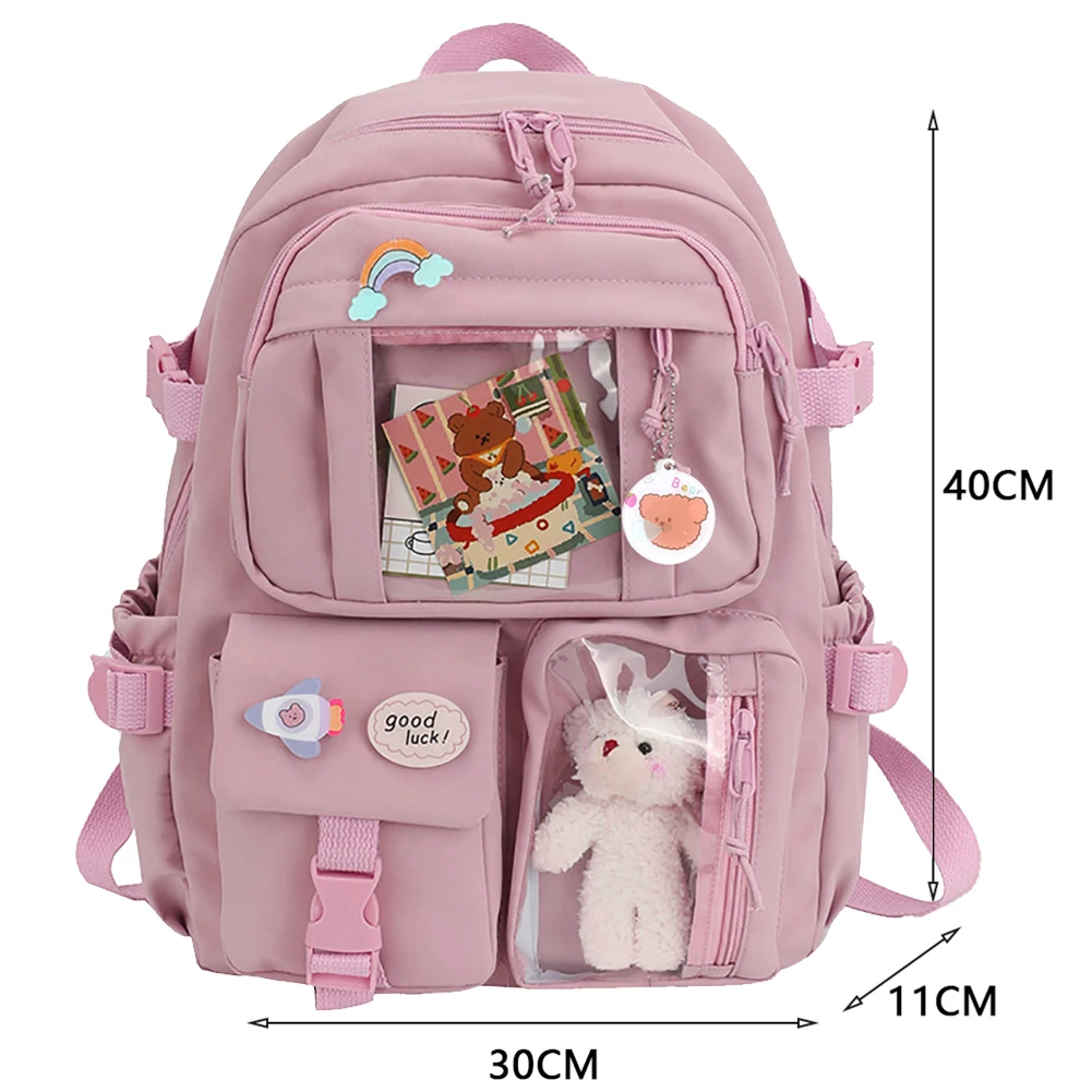 Mochila Kawaii para mujer, Mochila escolar impermeable para adolescente, Mochila para estudiante, Mochila para ordenador portátil, Mochila de viaje bonita para mujer