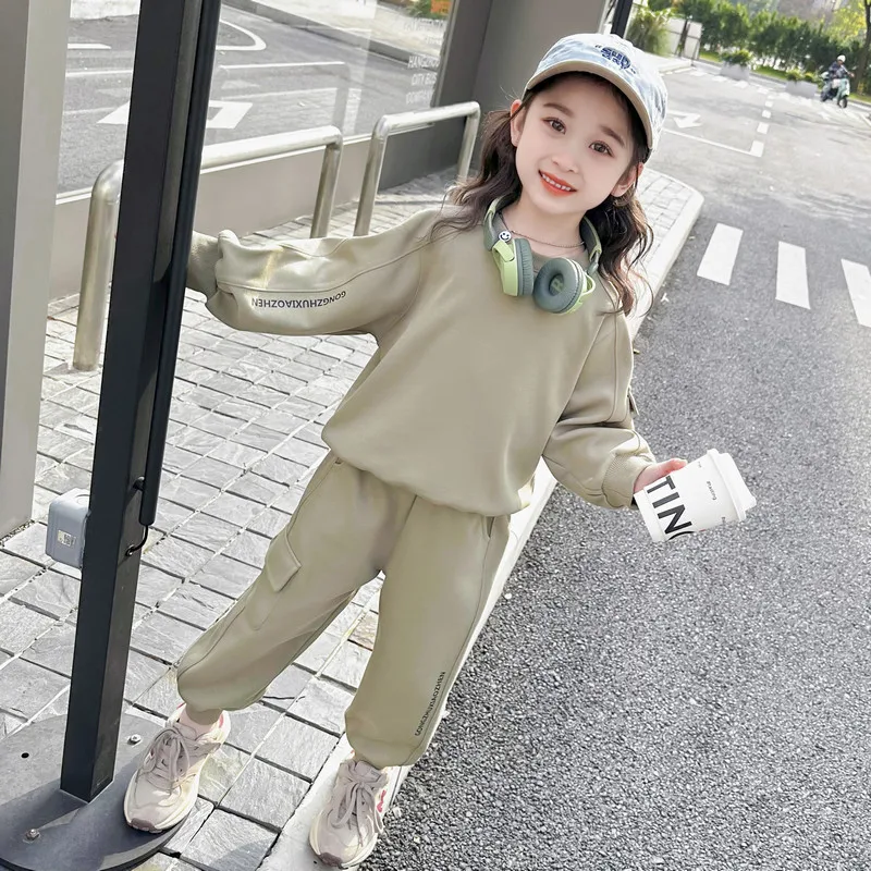 Girls Clothing Sets Children Pullover Sweatshirt Sweatpants 2 Pcs Suit Kids Clothes Outfits Sportswear Baby Casual Tracksuits