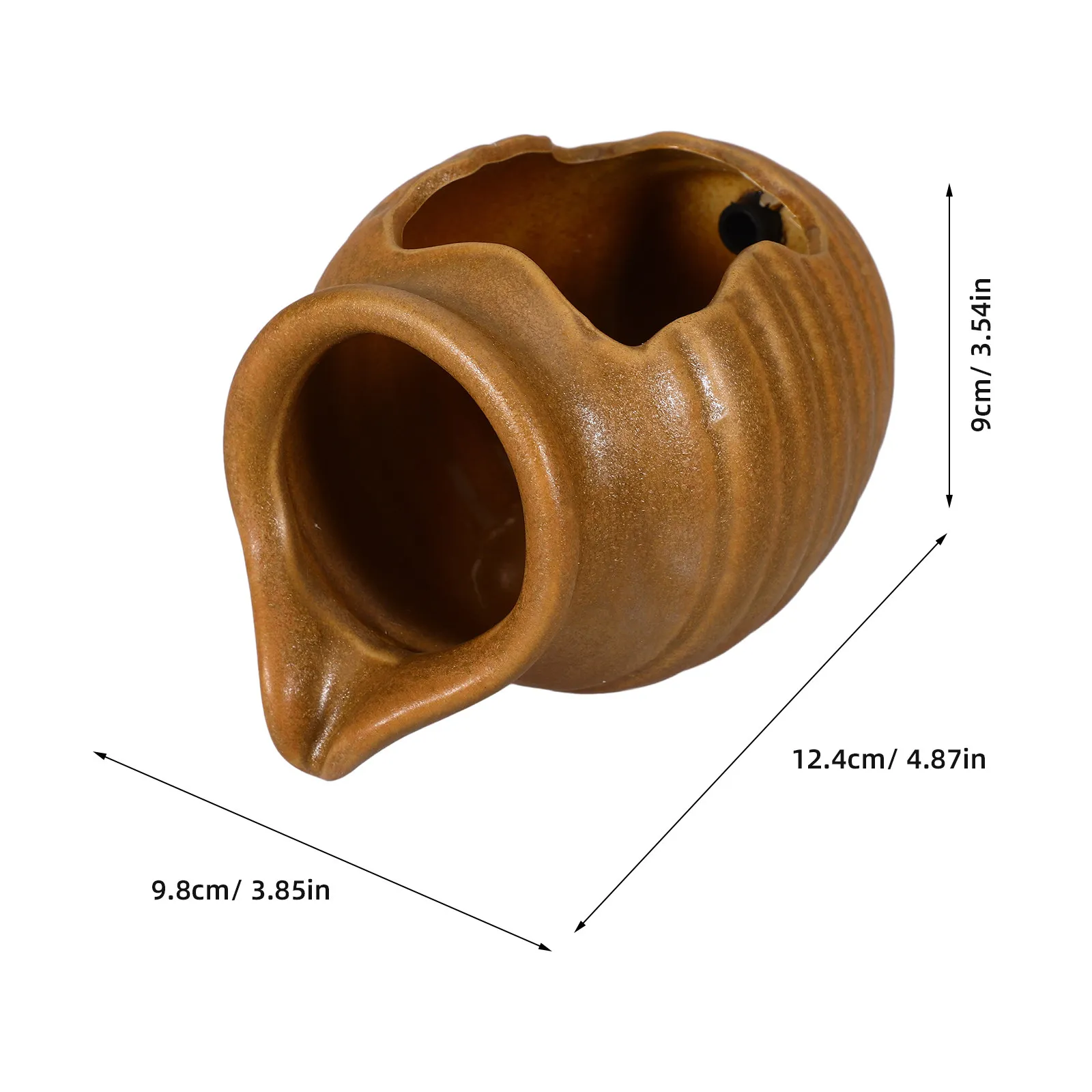 Eco Pond Fountain Ceramic Jar Circulating Water Feature Decorative Waterfall Jar for Garden Patio Balcony Outdoor Landscape Home