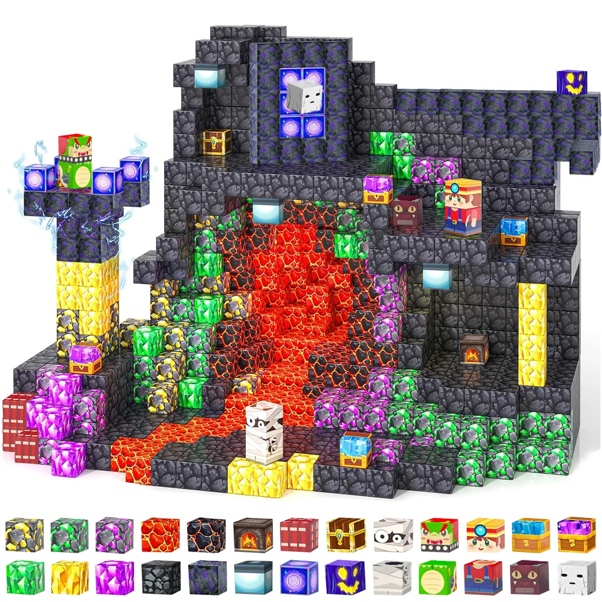 ตัวต่อแม่เหล็ก 80/120/180 ชิ้น สำหรับเด็กชายและเด็กหญิง อายุ 3 ปีขึ้นไป ชุดตัวต่อแม่เหล็ก STEM Montessori ของเล่นเสริมพัฒนาการ ของขวัญวันเกิด