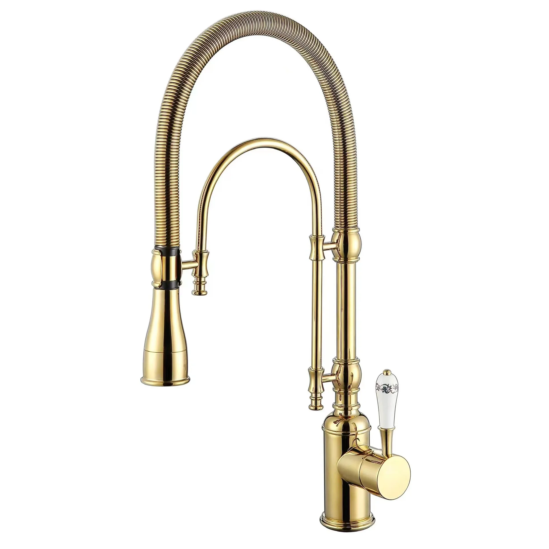 

Kitchen faucet, sink hot and cold spring shower, double water outlet all copper rotating faucet