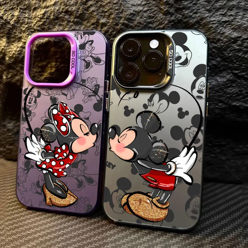 

Disney Mickey Minnie Mouse Love Phone Case For iPhone 11 12 13 14 15 16 17 Pro Max 16e 17E 17 Air Plus 13 Mini Fundas Back Cover