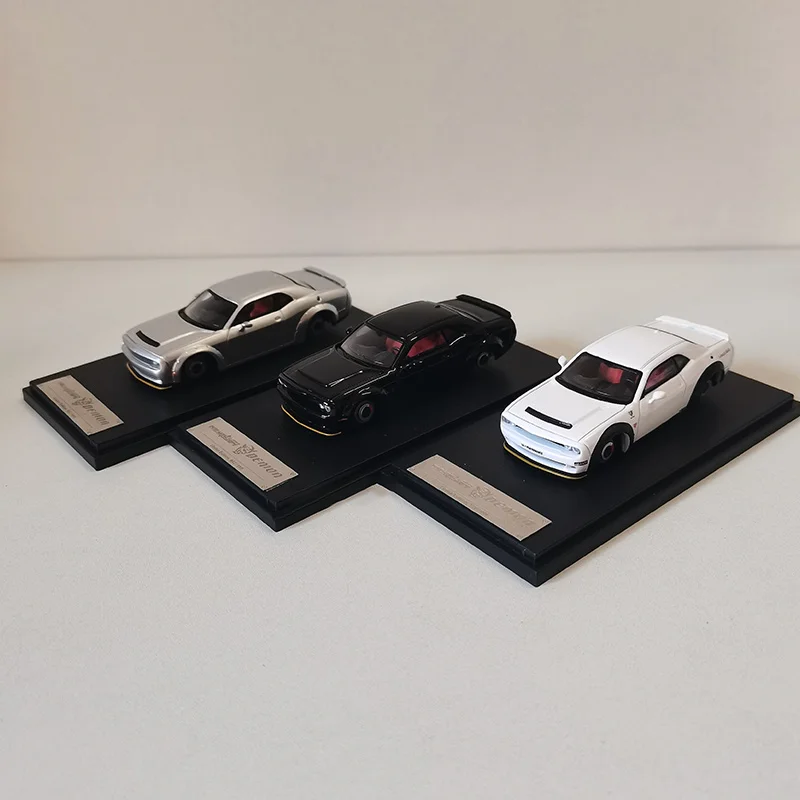 

Fine Works масштаб 1:64, сплав Challenger Demon, литой под давлением миниатюрный игрушечный автомобиль, имитационная модель, коллекционная сувенирная витрина, подарки