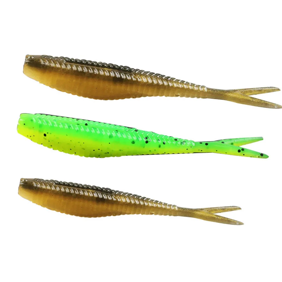 

Soft Fishing Lures Jerk Minnow Shad Drop Shot Soft Bait Swimbait Split Tail for Bass Trout Pike Walleye Pesca