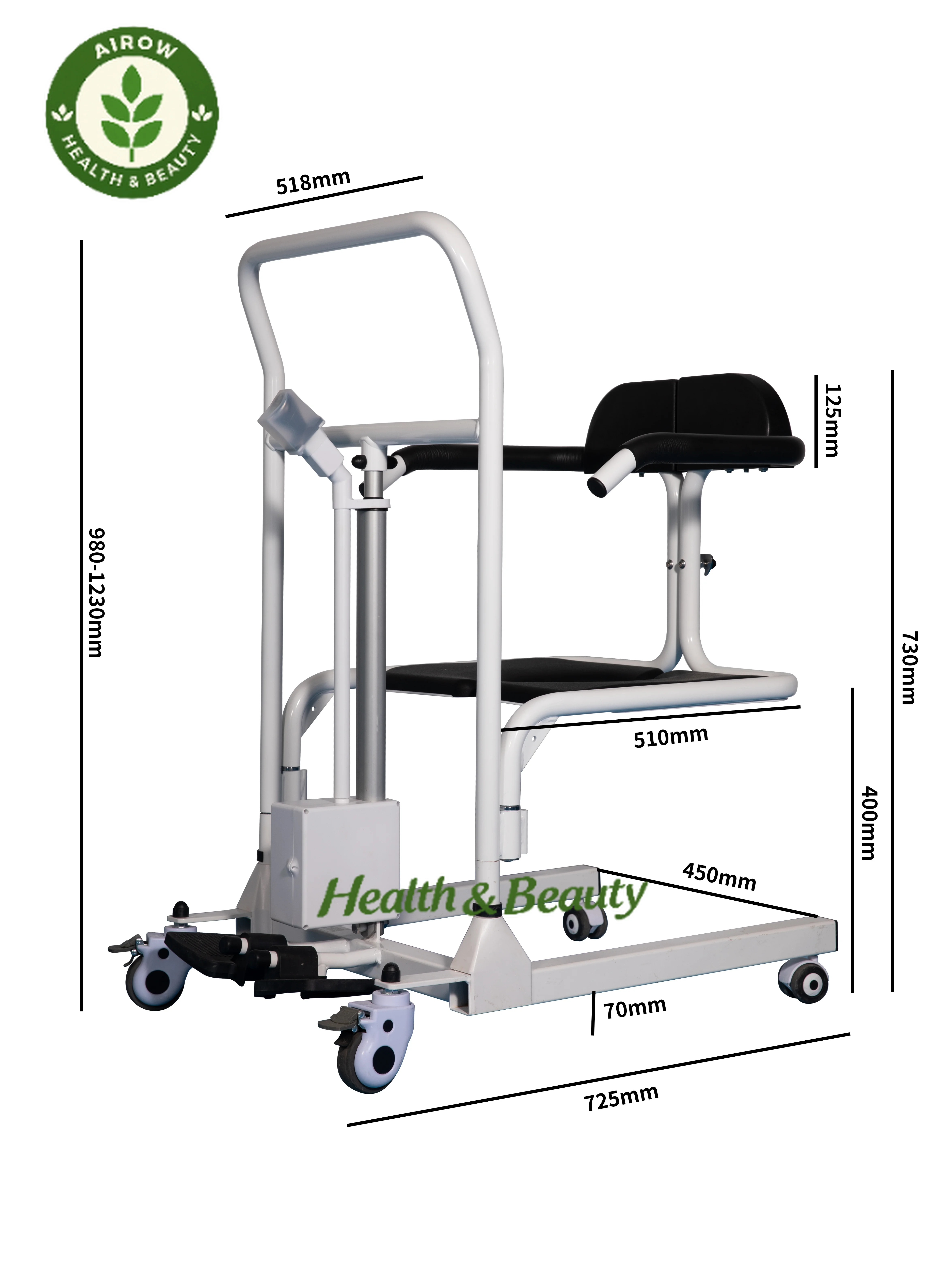 AIROW QINGXIAO XFL-QX-YW01-1 Strengthened Electric Lift Ambulator for Disabled Patients Labor-saving Transfer Equipment 1-Year