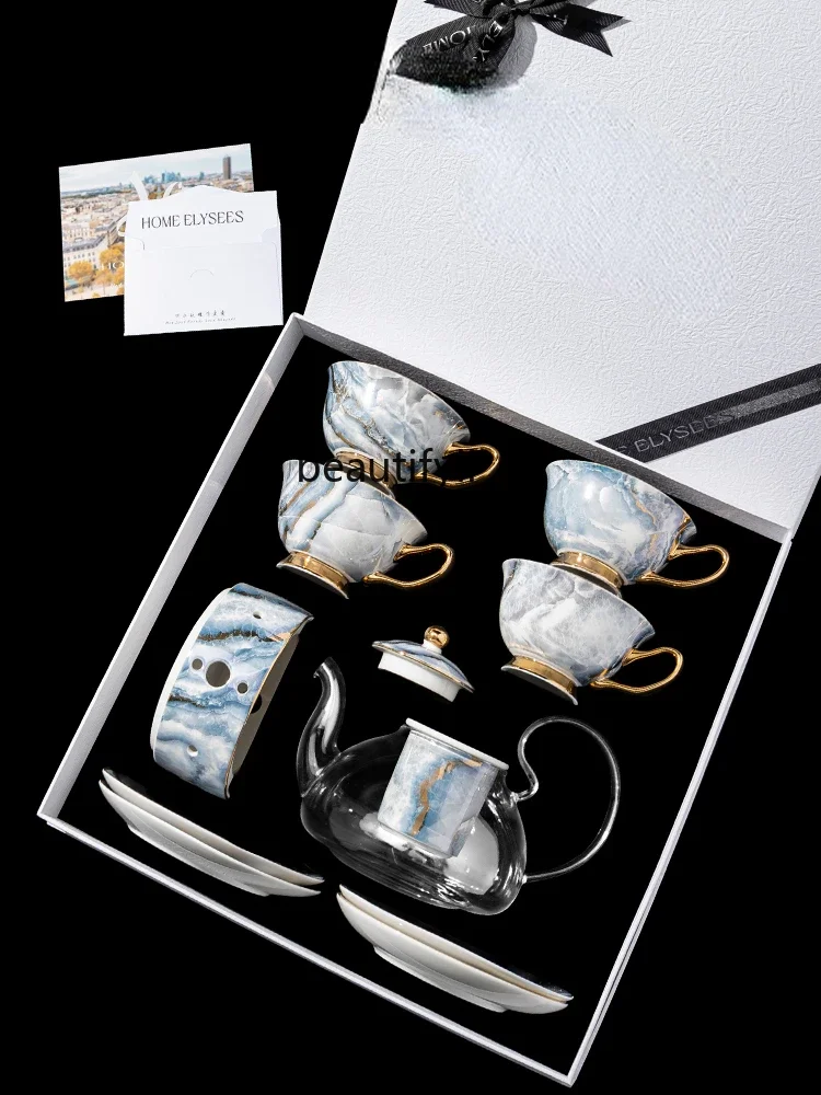 Coffee cup set, wedding gift, housewarming, British afternoon tea, high-end tea set