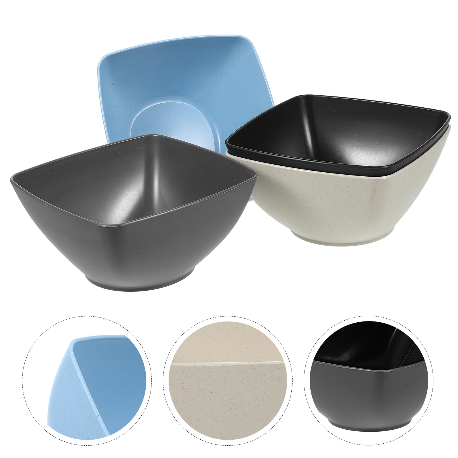 

4pcs Ramen Japanese Style Square Soup Microwave Safe Noodle Bowl For Home Dining Lunch Accessory Wear Resistant Kitchen