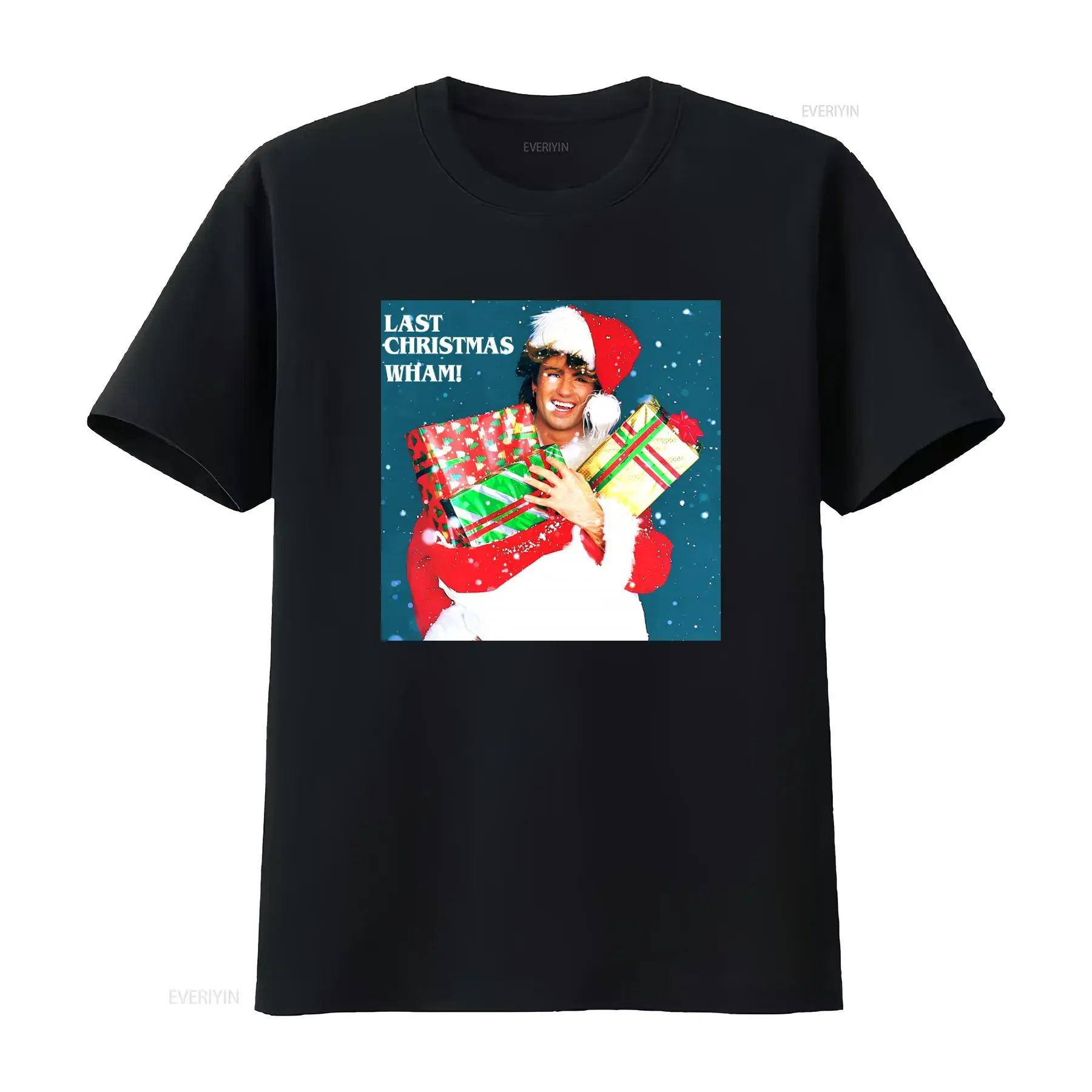 Last Christmas Wham George Michael  Black T Shirt S 3Xl Festive Print vintage Washed Stylish Versatile designer clothes homme