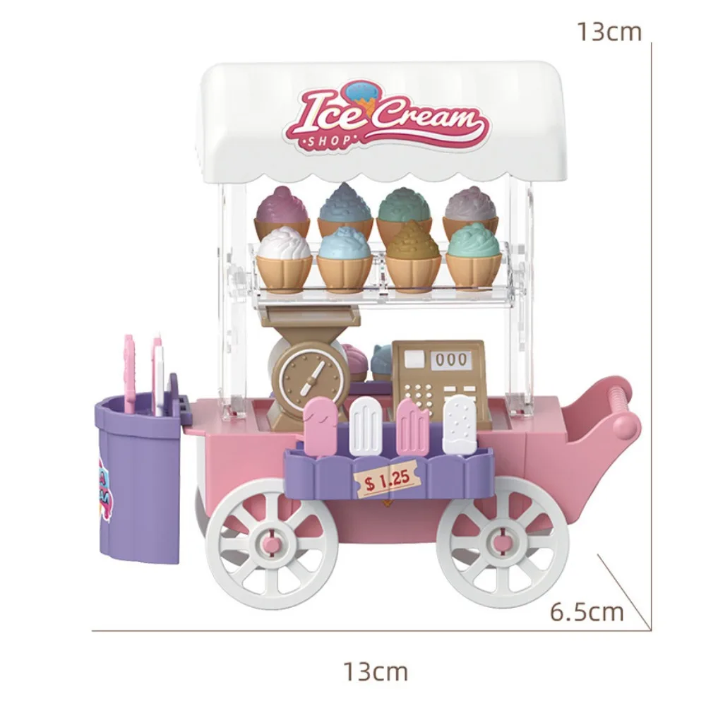 Dessert Stand Ice Cream Truck Toy Colorful Luminous Mini Bread Truck DIY Mini Children's Food Stand Truck Toy Childrens