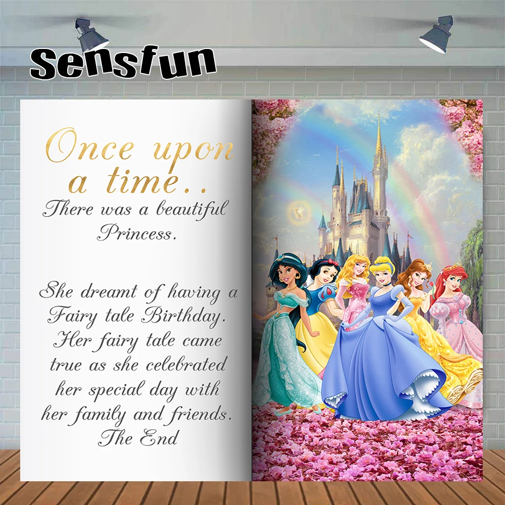 

Photography Background Fairy Tale Book Once Upon a Time Castle Princess Girls Birthday Decor Backdrop Photo Studio Custom