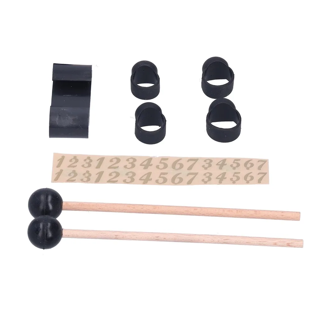 ​With Number Stickers Tongue Drum Finger Sleeves Silicone Easy to hold ​Drumstick Holders​ Black ​Percussion Finger Covers​